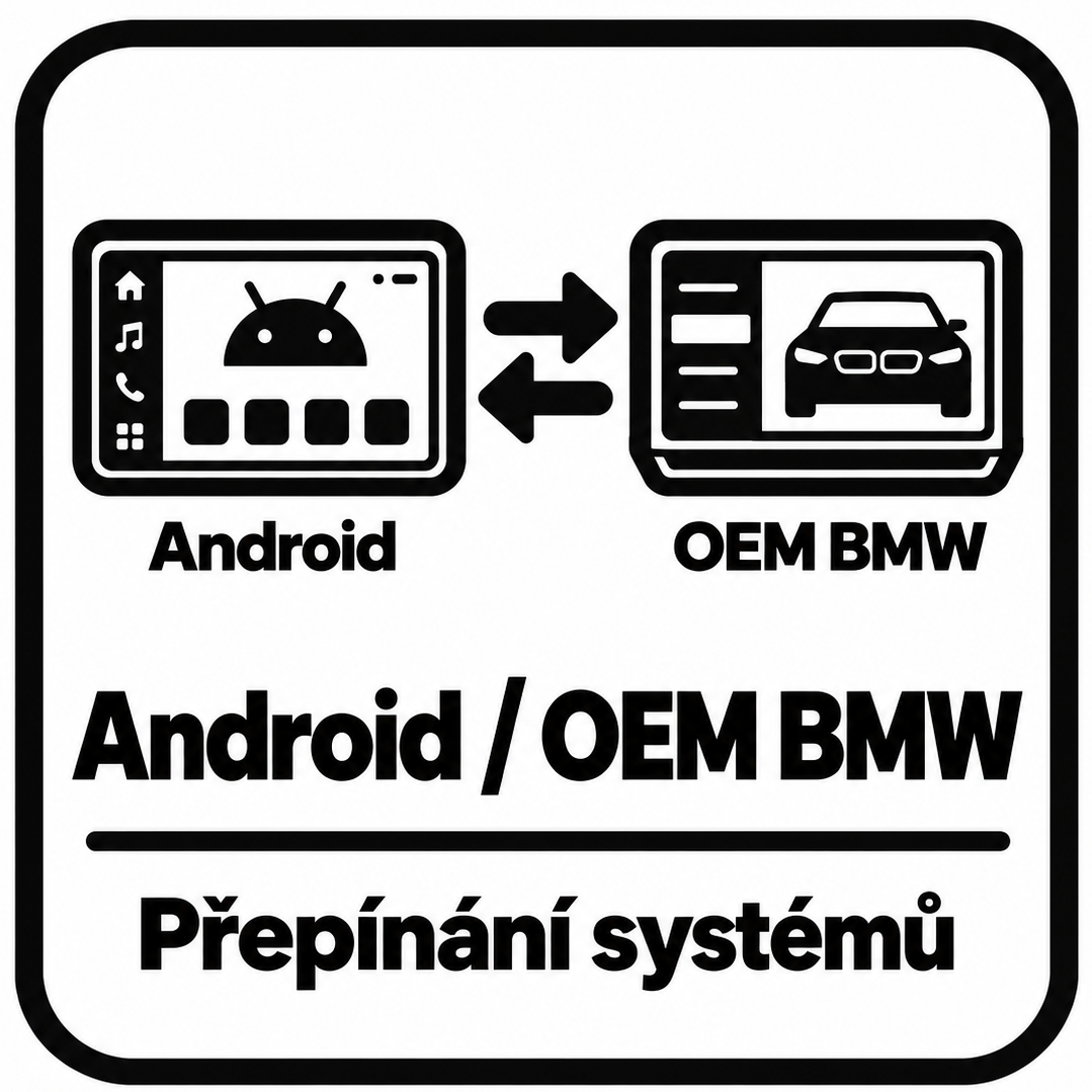 přepínání Android _ OEM BMW systém_